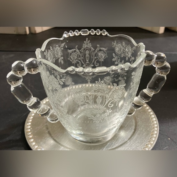 Vintage TIFFIN-FRANCISCAN June Night Etched Open Sugar Bowl - Picture 2 of 8